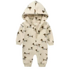 Cartoon Print Baby Girl Romper – Hooded Zipper Romper for Newborns & Toddlers – Spring & Autumn Clothing