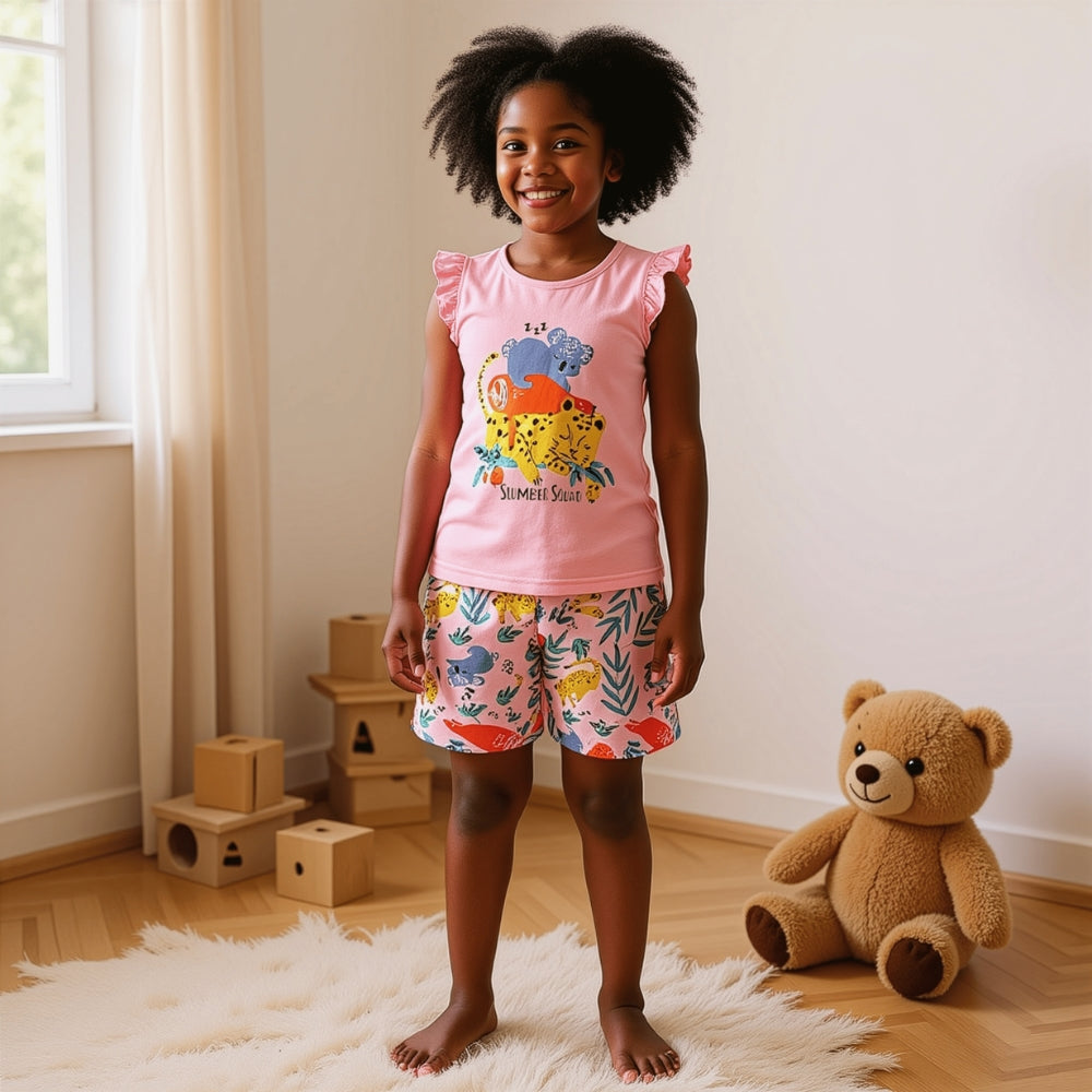Sleepy Jungle Friends Top & Shorts Set - Beekee