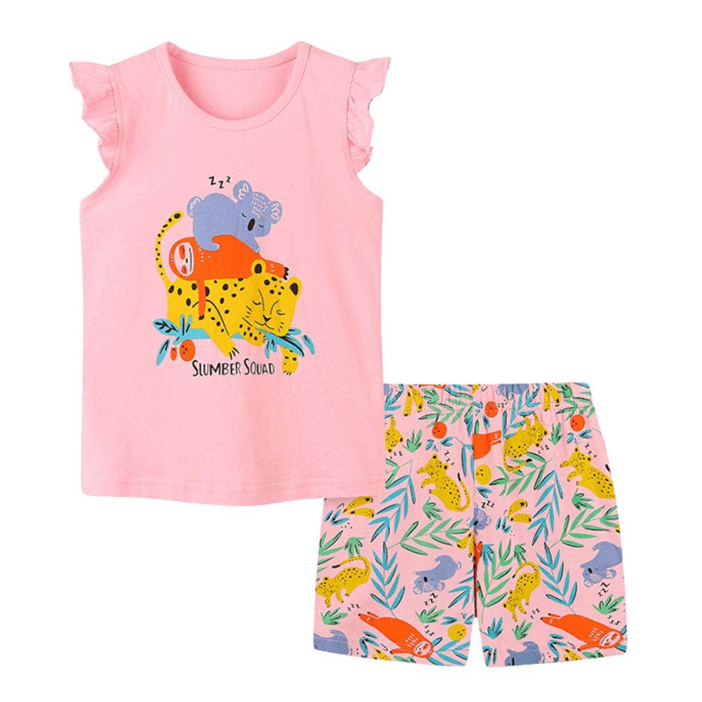 Sleepy Jungle Friends Top & Shorts Set - Beekee