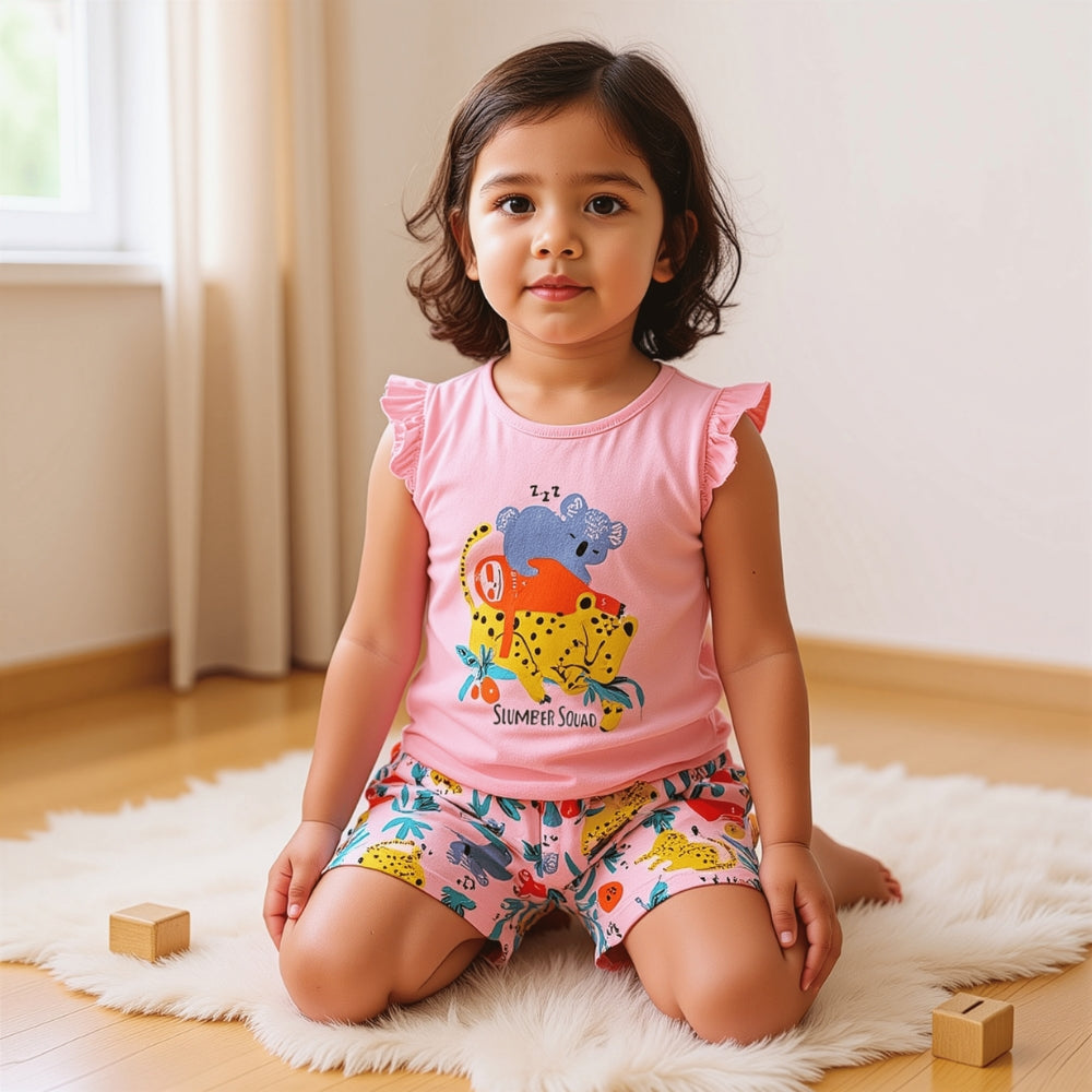 Sleepy Jungle Friends Top & Shorts Set - Beekee