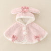 Soft Pink Bunny Ear Hooded Baby Cape - Beekee
