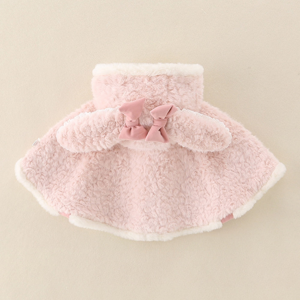 Soft Pink Bunny Ear Hooded Baby Cape - Beekee