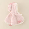 Soft Pink Bunny Ear Hooded Baby Cape - Beekee