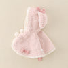 Soft Pink Bunny Ear Hooded Baby Cape - Beekee