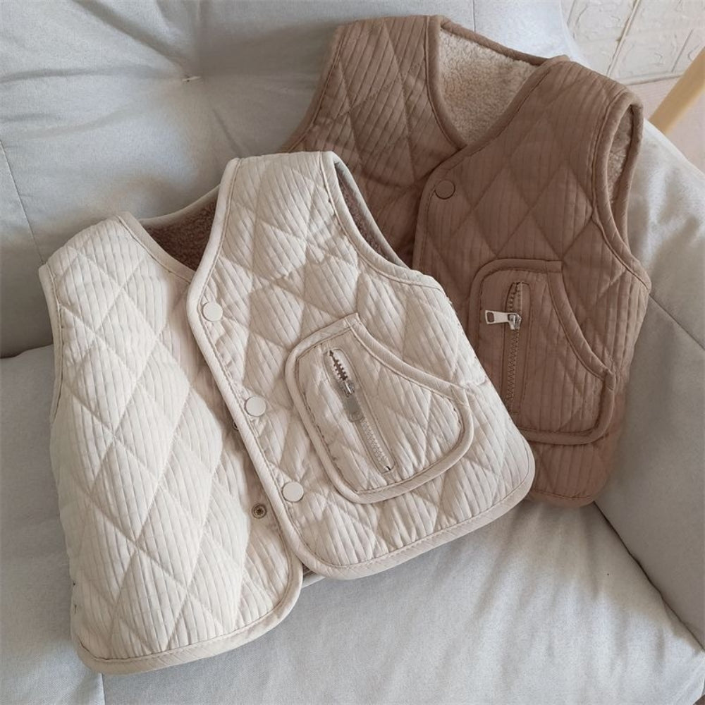 Soft Quilted Reversible Sherpa Vest - Beekee