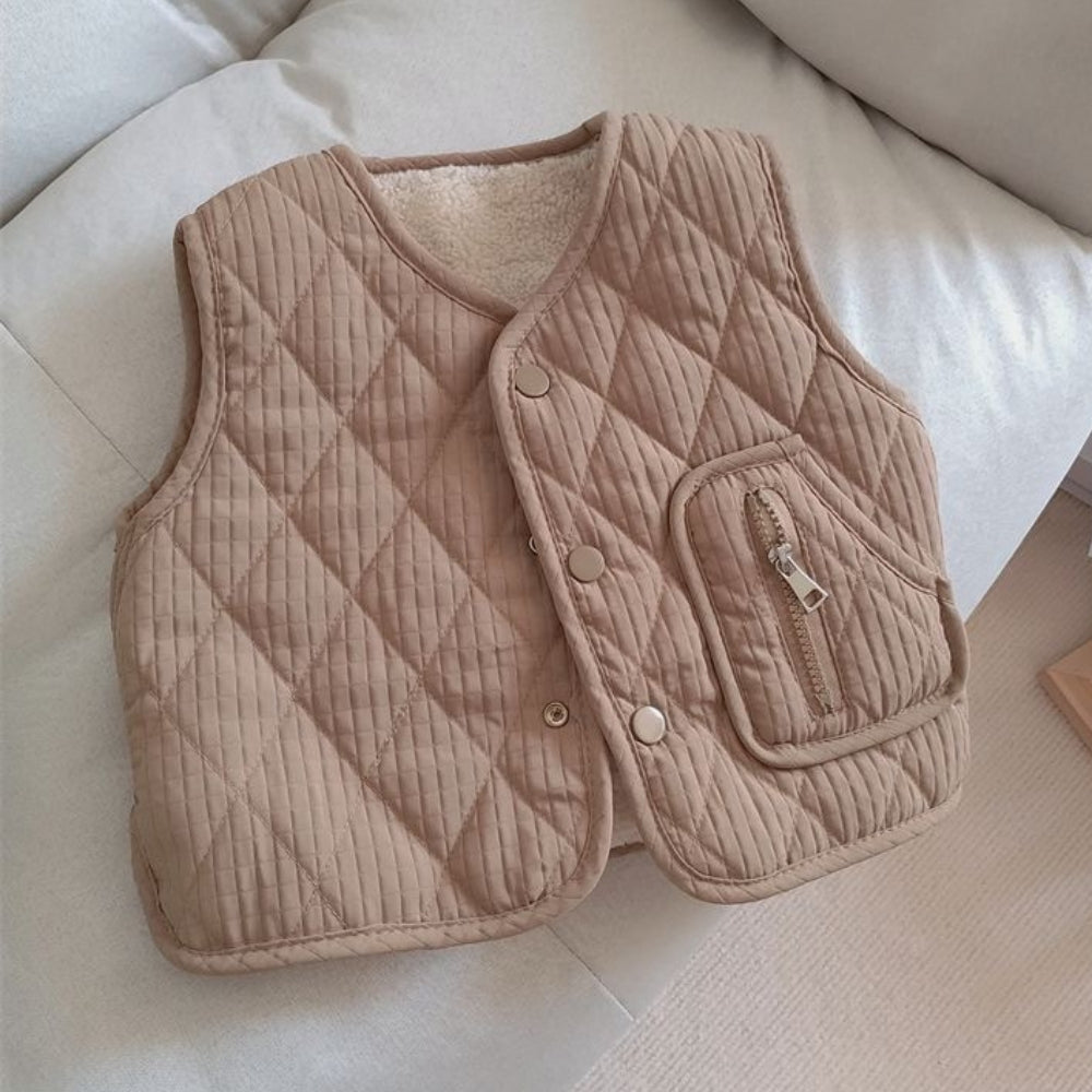 Soft Quilted Reversible Sherpa Vest - Beekee