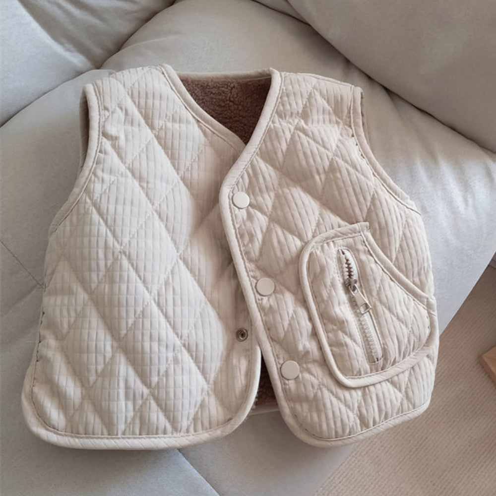 Soft Quilted Reversible Sherpa Vest - Beekee