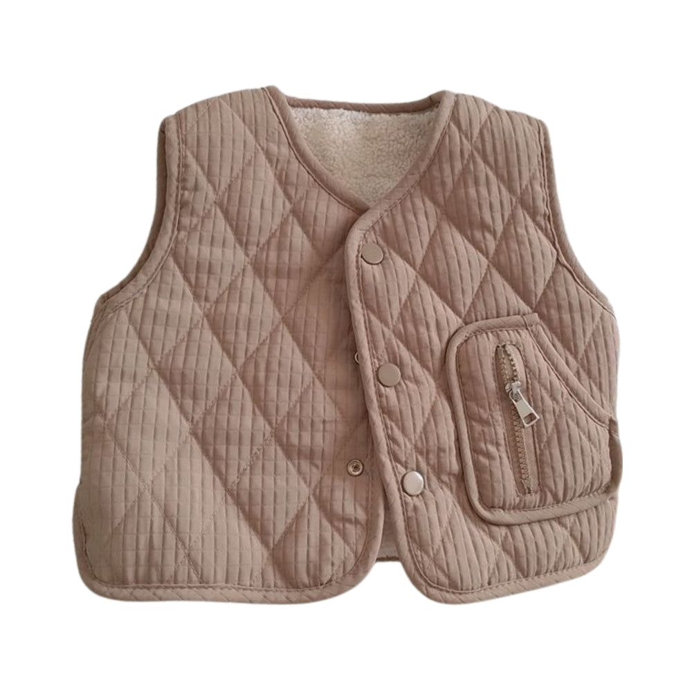 Soft Quilted Reversible Sherpa Vest - Beekee