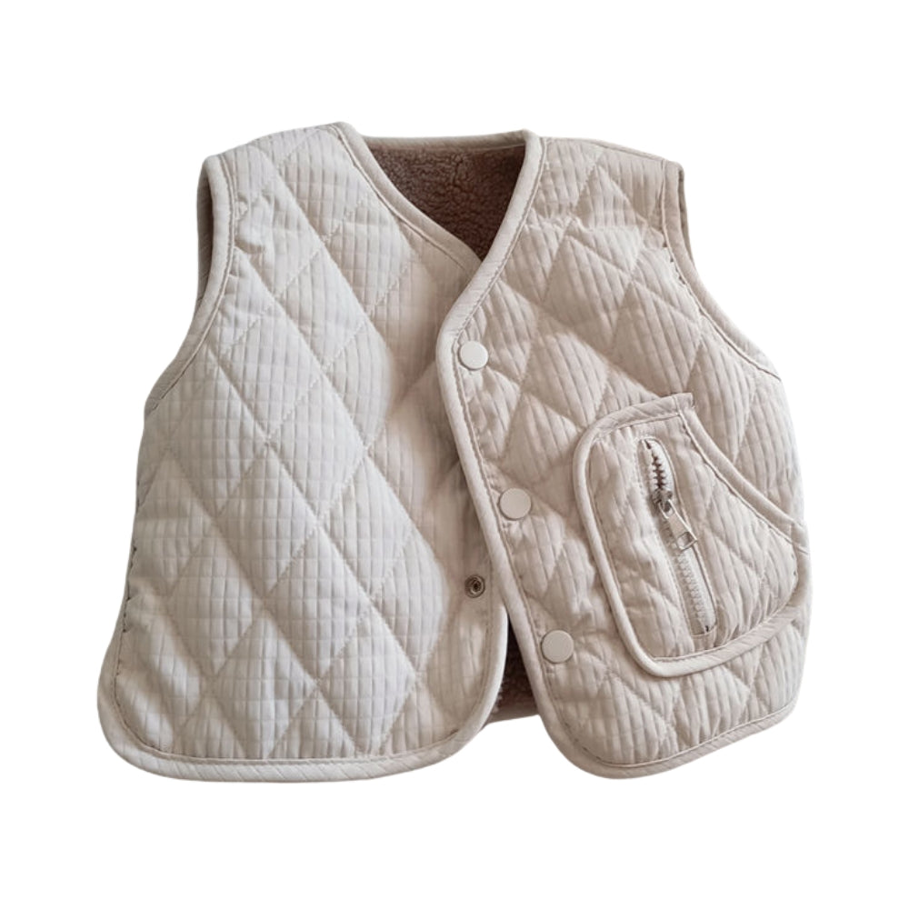 Soft Quilted Reversible Sherpa Vest - Beekee