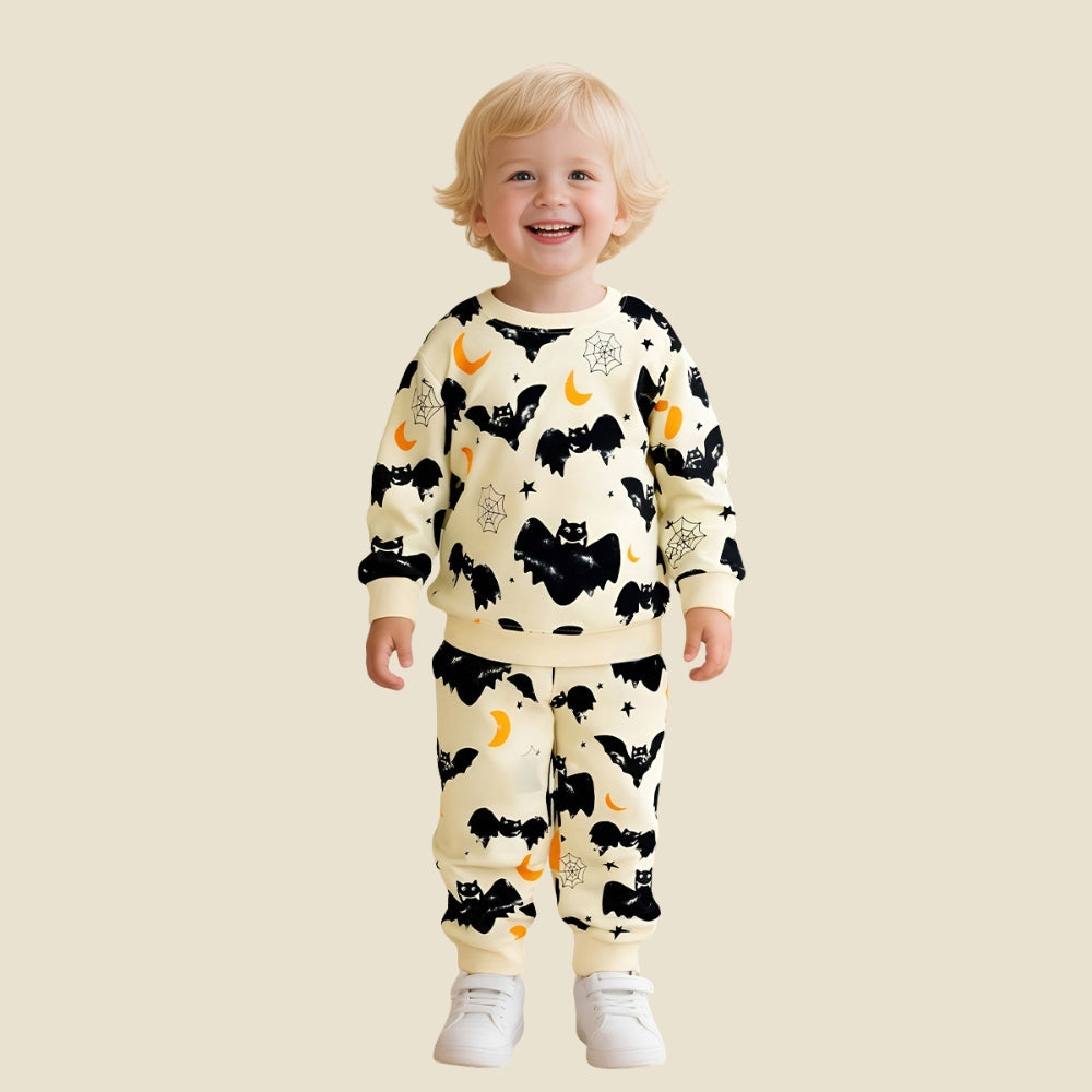 Spooky Bat and Moon Halloween Pajama Set - Beekee
