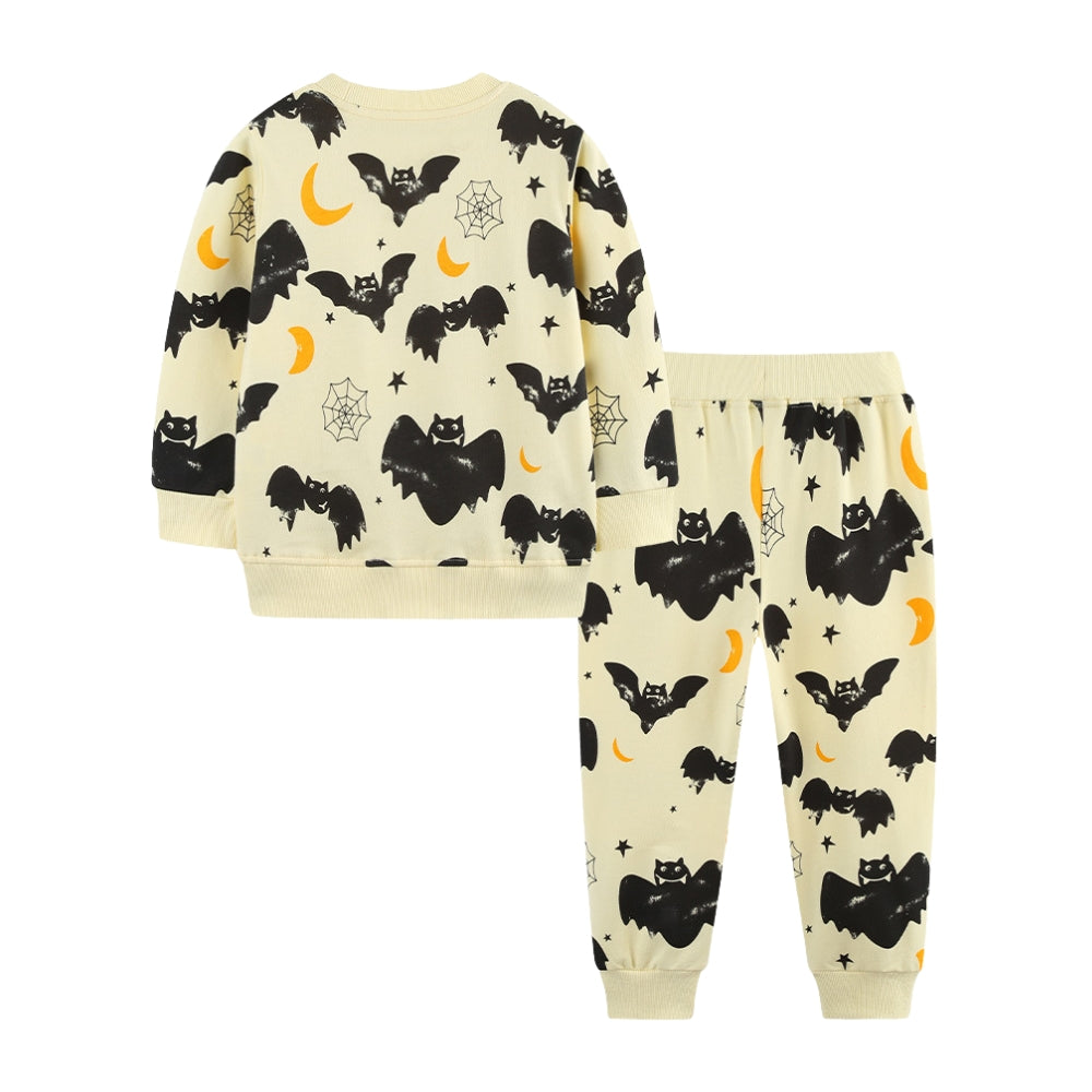 Spooky Bat and Moon Halloween Pajama Set - Beekee