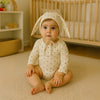 Star Print Baby Romper with Bonnet - Beekee