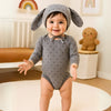 Star Print Baby Romper with Bonnet - Beekee