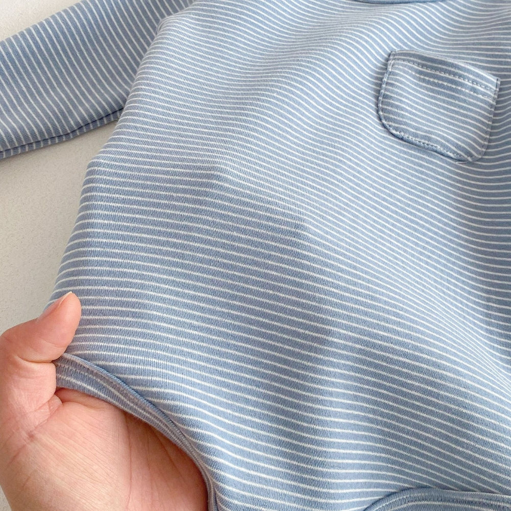 Stripe and Snap Baby Romper - Beekee