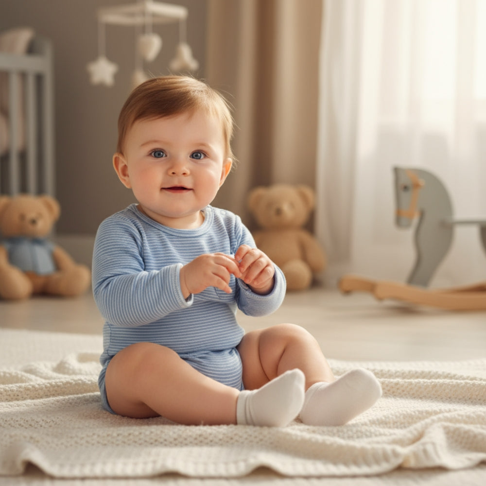 Stripe and Snap Baby Romper - Beekee