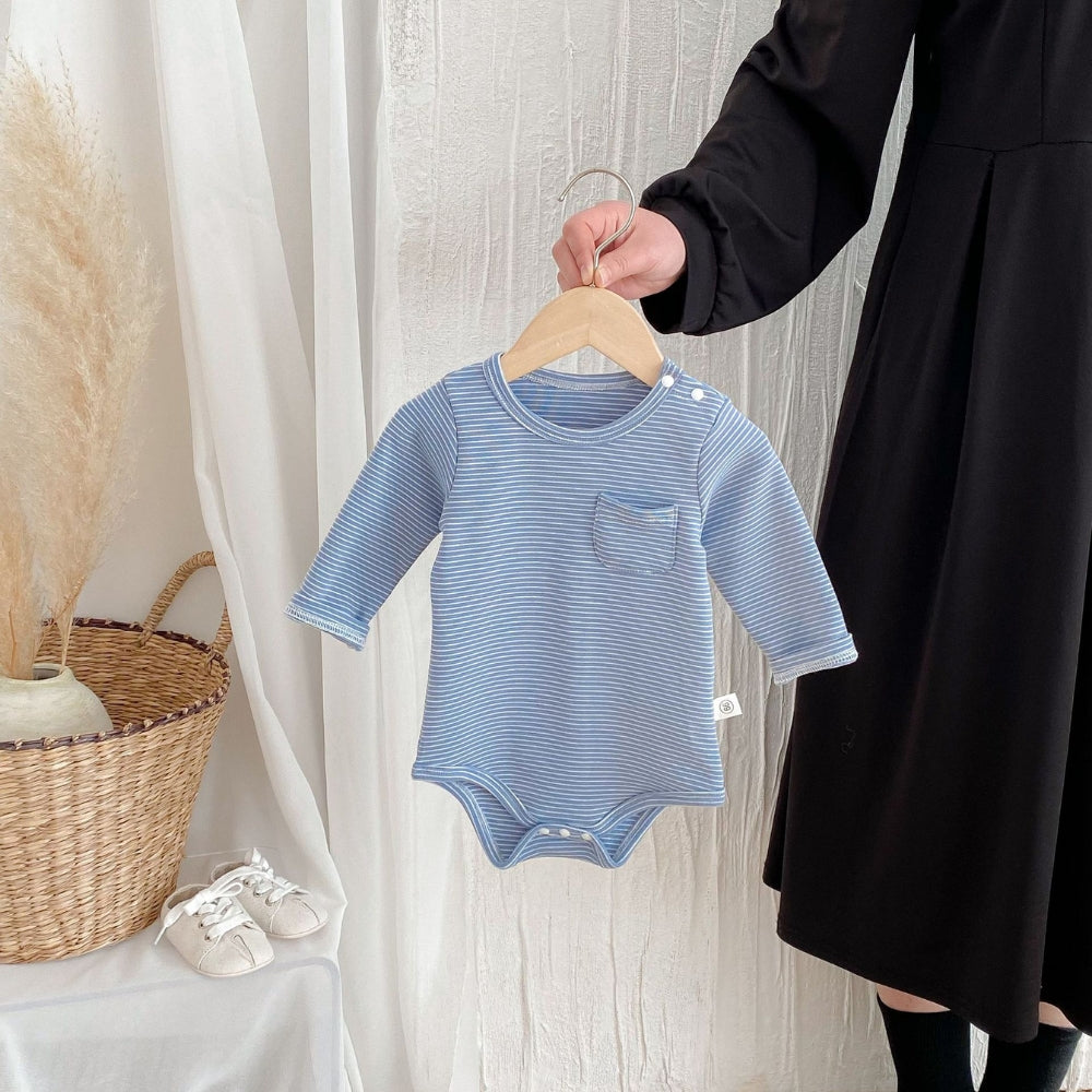 Stripe and Snap Baby Romper - Beekee