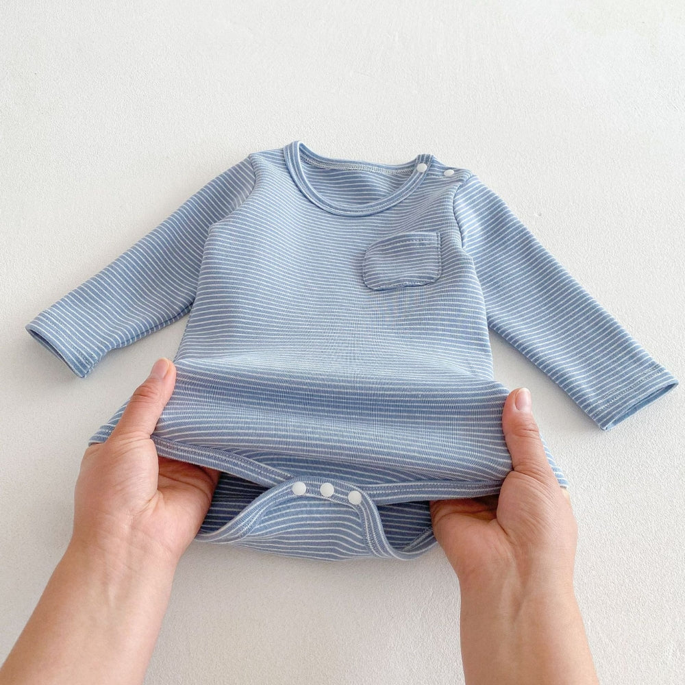 Stripe and Snap Baby Romper - Beekee