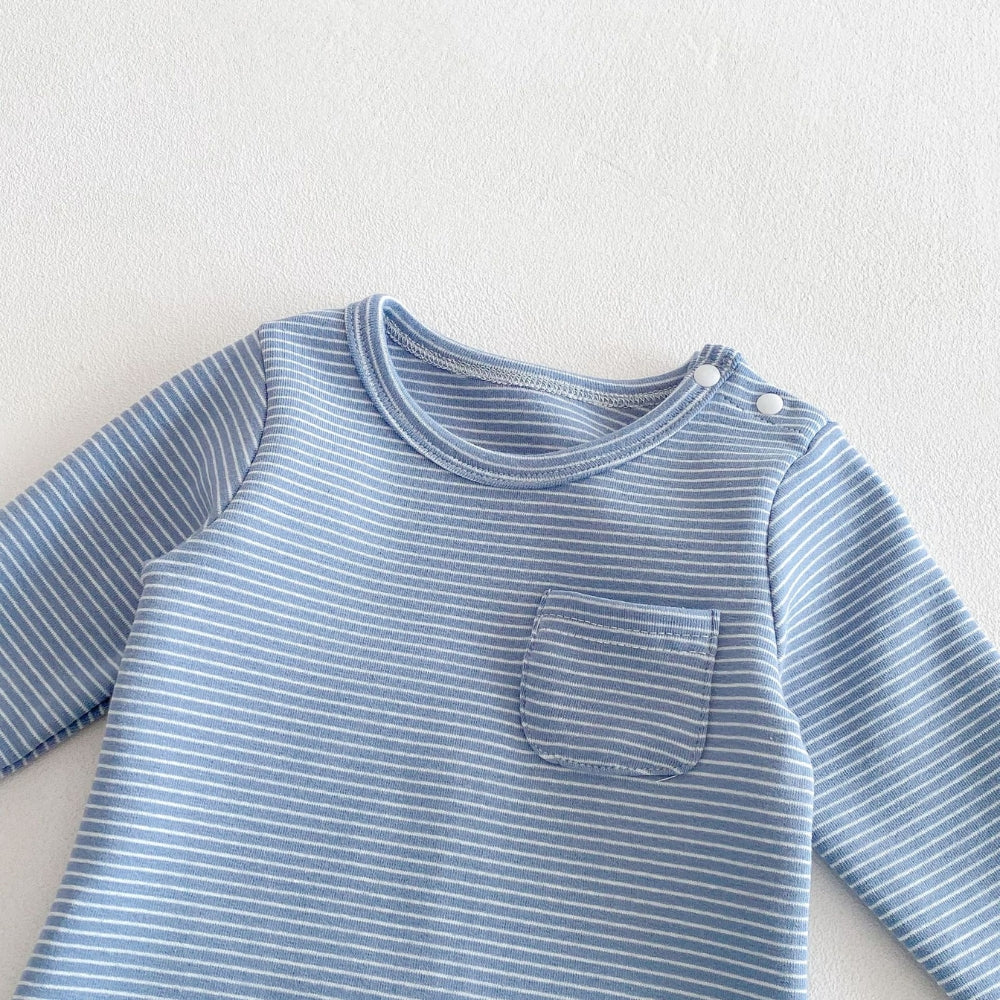 Stripe and Snap Baby Romper - Beekee