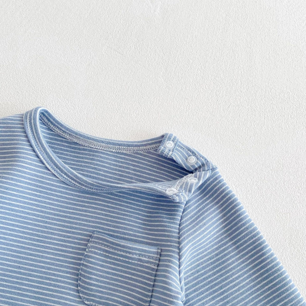 Stripe and Snap Baby Romper - Beekee