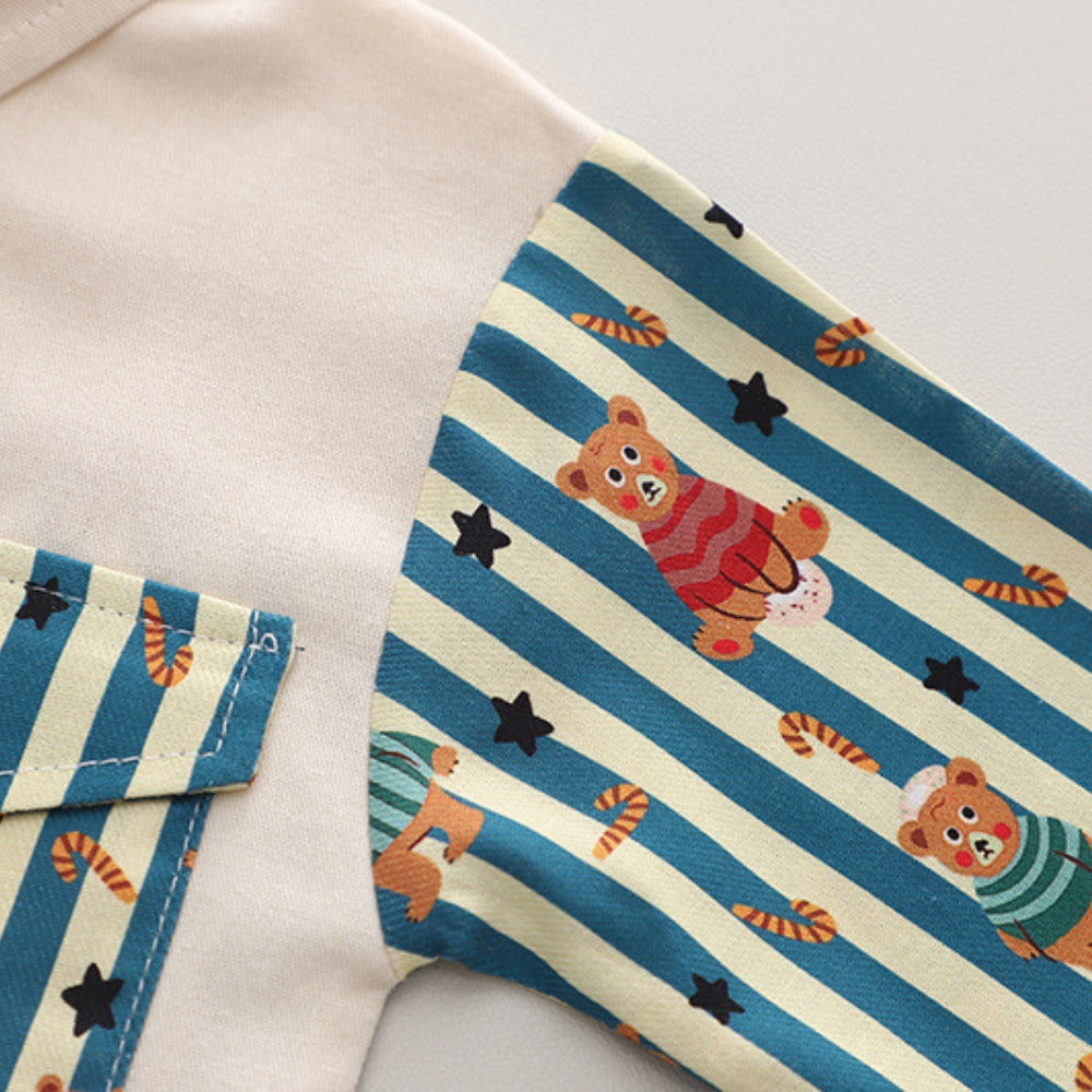 Striped Bear Shirt and Pants Set - Beekee