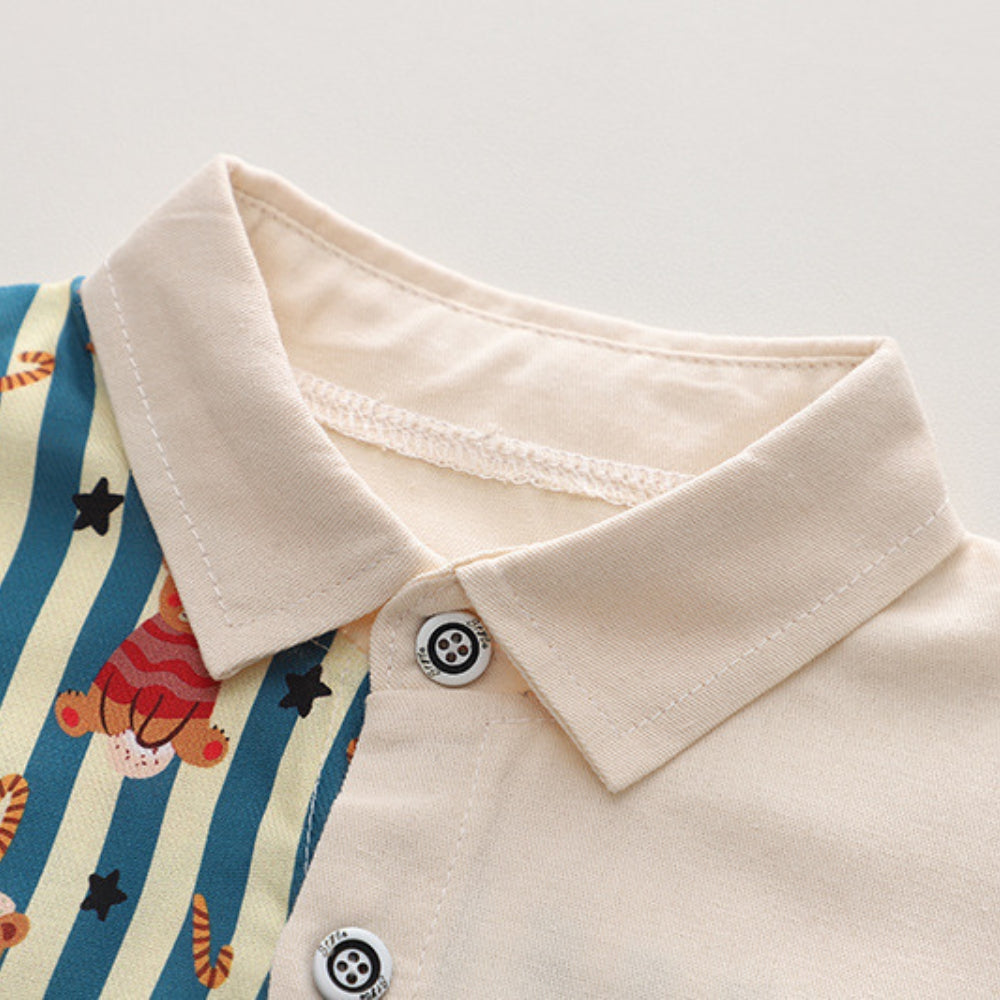 Striped Bear Shirt and Pants Set - Beekee