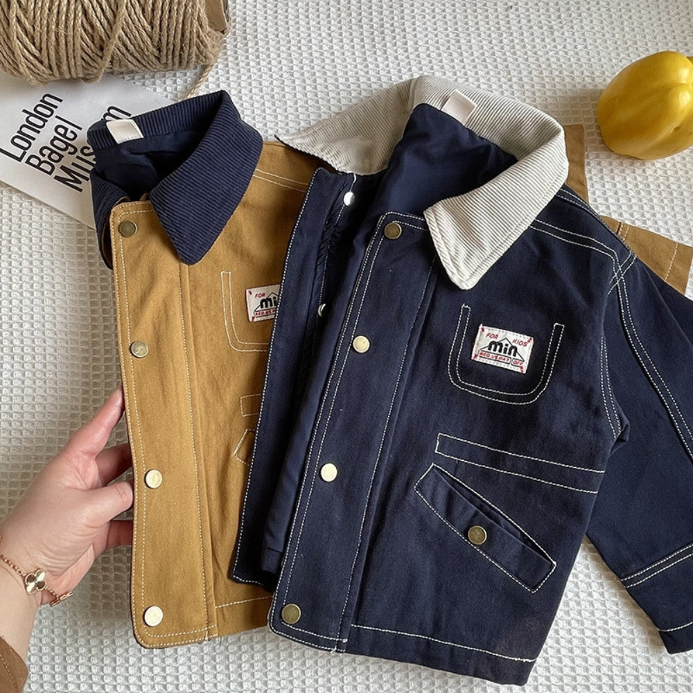 Stylish Multi-Pocket Corduroy Kids Jacket - Beekee