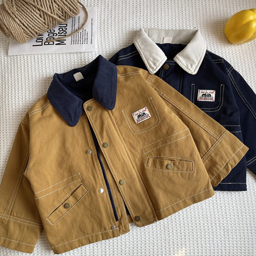 Stylish Multi-Pocket Corduroy Kids Jacket - Beekee