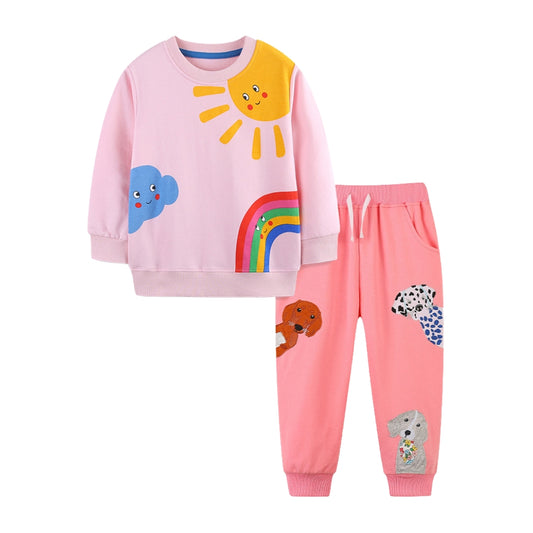 Sunshine & Rainbow Dogs Sweatshirt Set - Beekee