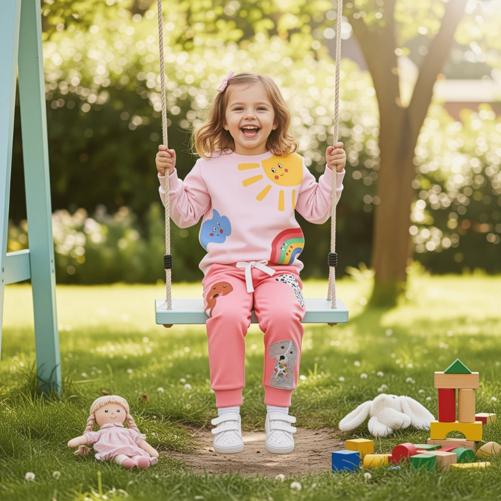 Sunshine & Rainbow Dogs Sweatshirt Set - Beekee