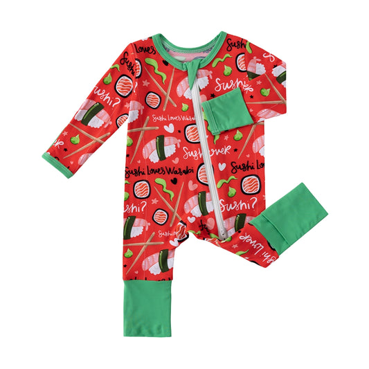 Sushi Print Long Sleeve Baby Romper - Beekee