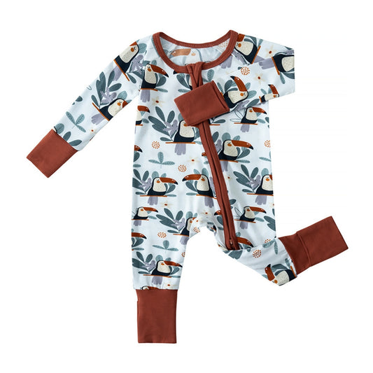 Sweet Animal & Floral Print Baby Romper - Beekee