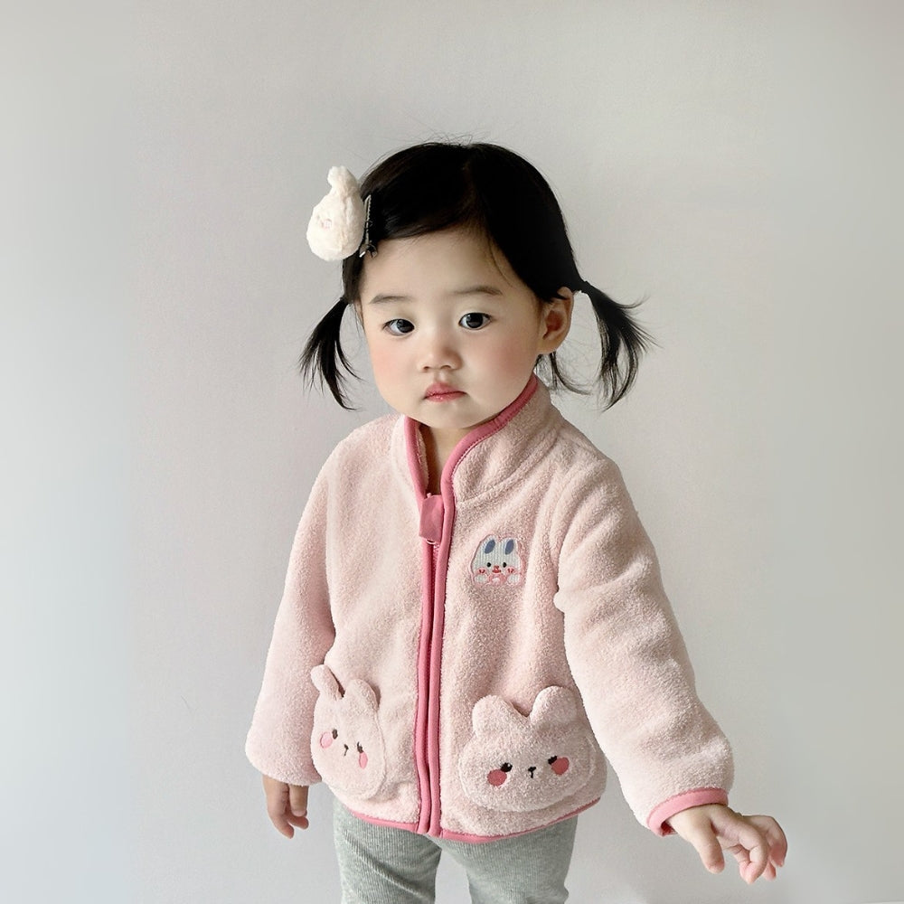 Sweet Bunny and Kitty Pocket Fleece Jacket - Beekee