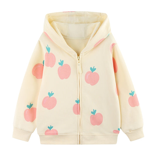 Sweet Peach Pattern Hooded Jacket - Beekee
