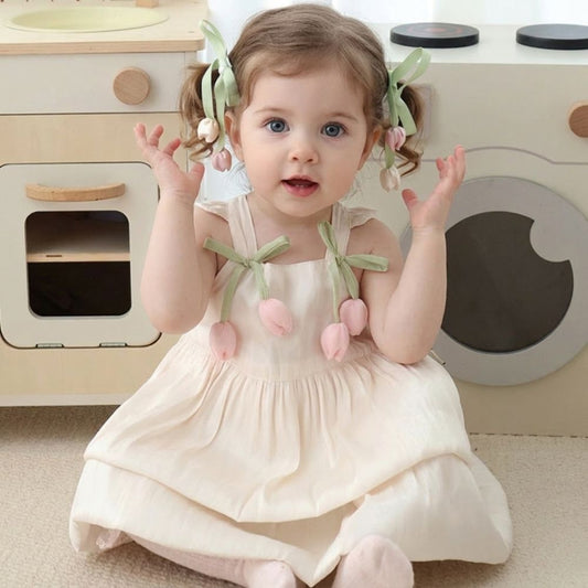 Sweet Bow Strap Shimmery Dress - Beekee