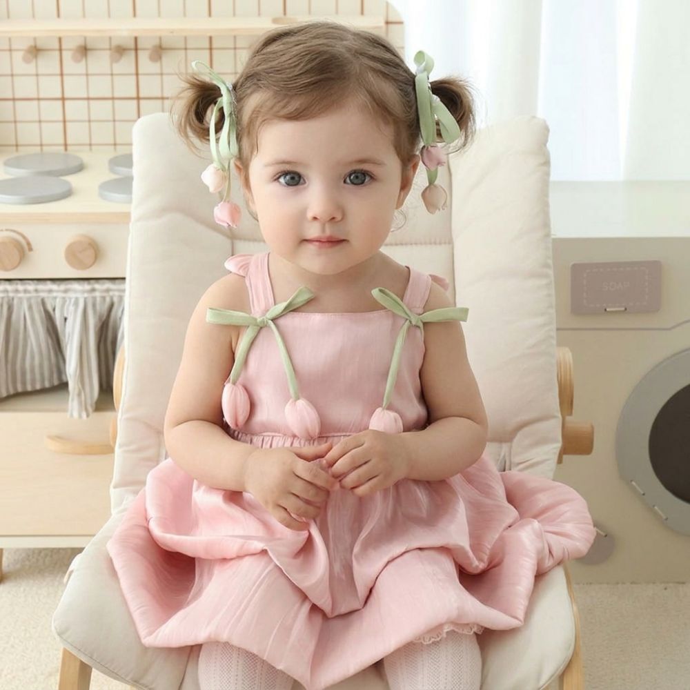 Sweet Bow Strap Shimmery Dress - Beekee