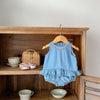 Sweet Denim Ruffle Top & Bloomer Baby Set - Beekee