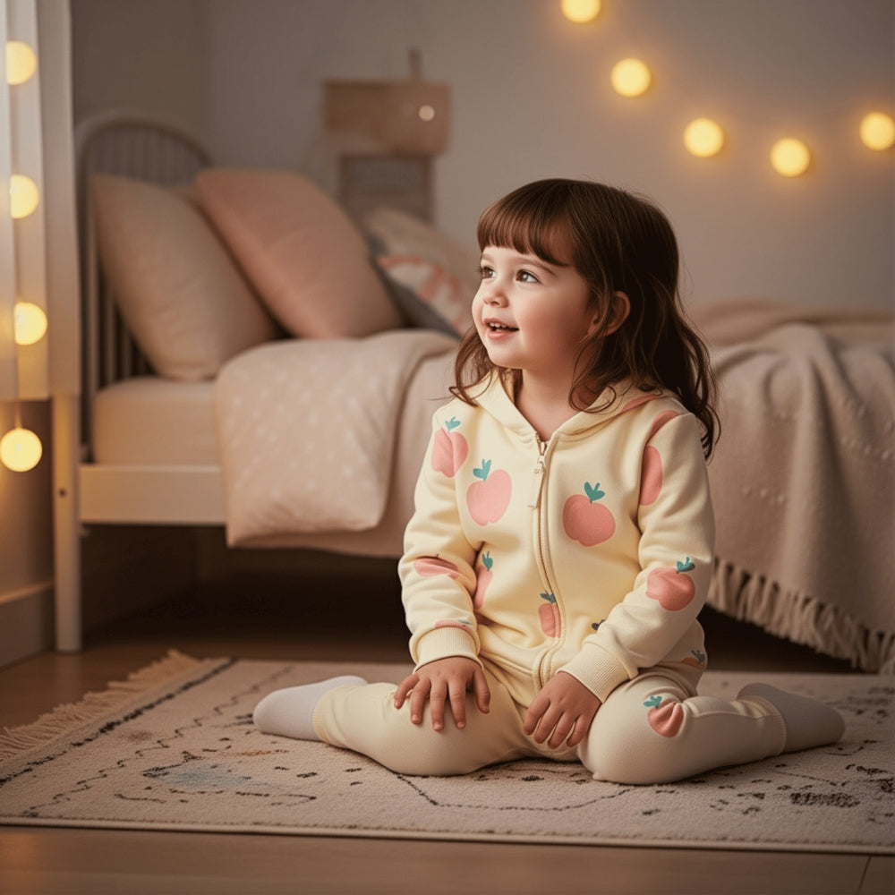 Sweet Peach Pattern Hooded Jacket - Beekee