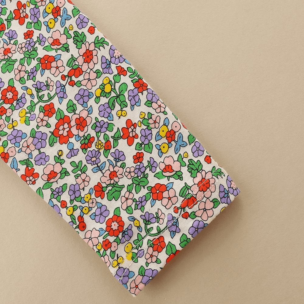 Sweet Pumpkin Floral Girls Long Sleeve Dress - Beekee