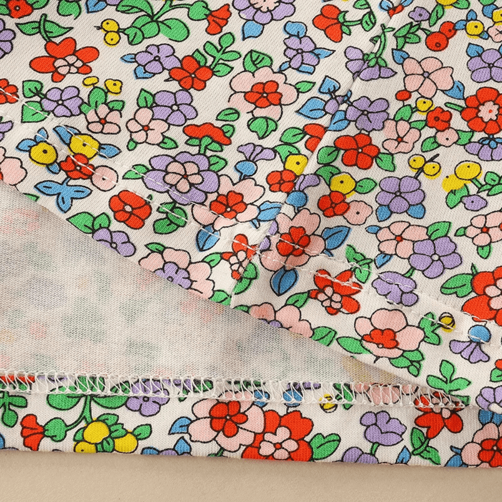 Sweet Pumpkin Floral Girls Long Sleeve Dress - Beekee