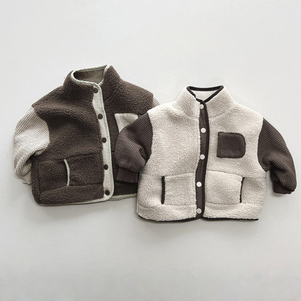 Two-Tone Sherpa Fleece Jacket - Beekee