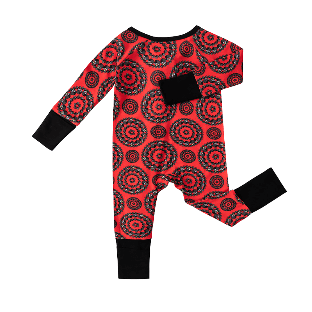 Vibrant Red Sushi Roll Print Baby Romper - Beekee