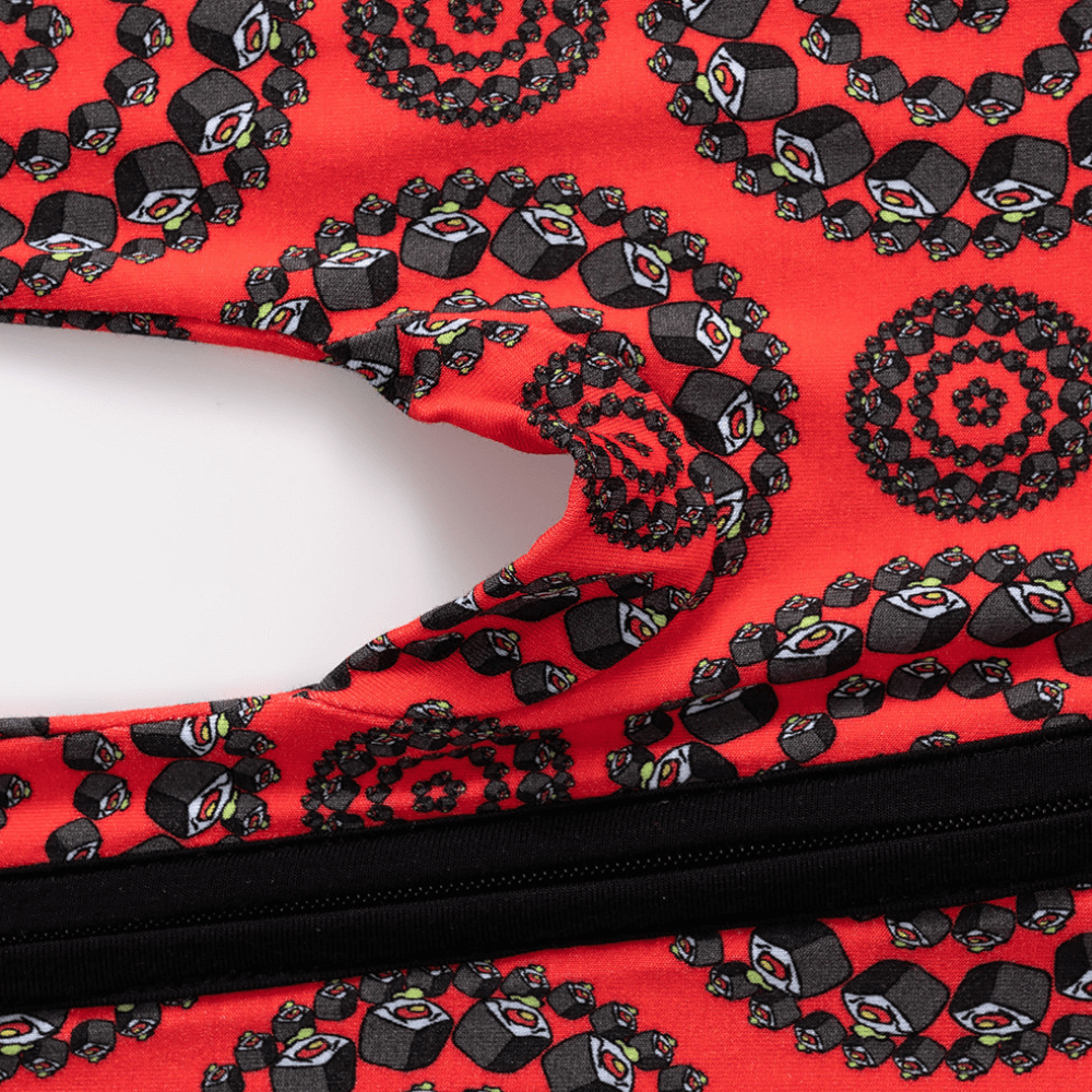 Vibrant Red Sushi Roll Print Baby Romper - Beekee