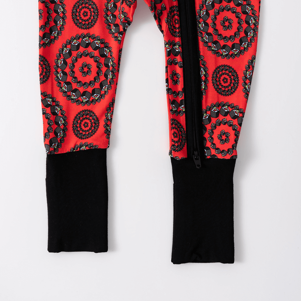 Vibrant Red Sushi Roll Print Baby Romper - Beekee