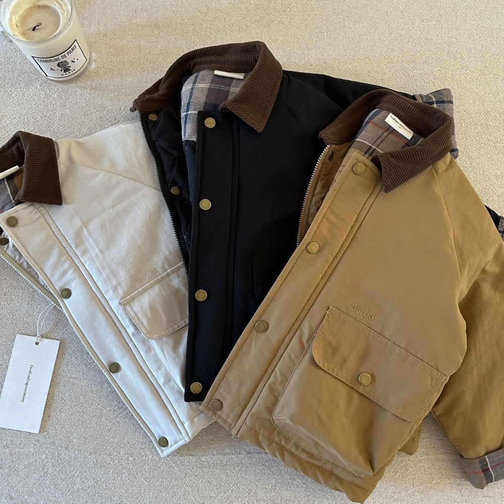Vintage Corduroy-Collar Padded Jacket - Beekee