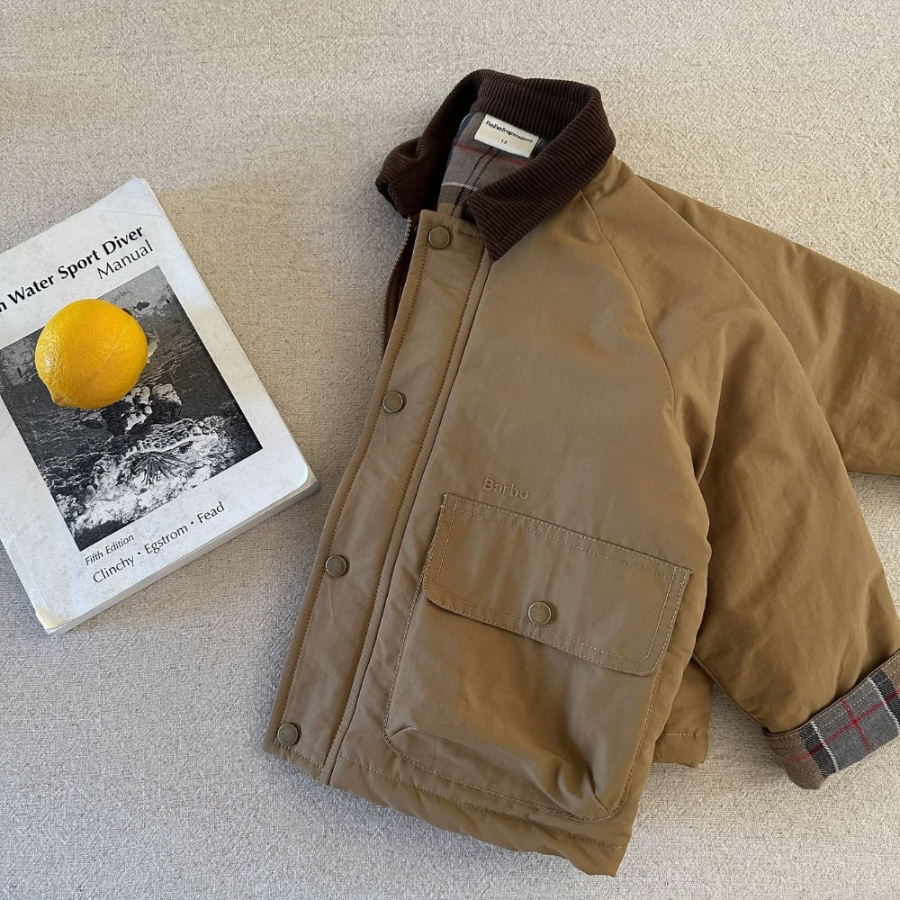 Vintage Corduroy-Collar Padded Jacket - Beekee