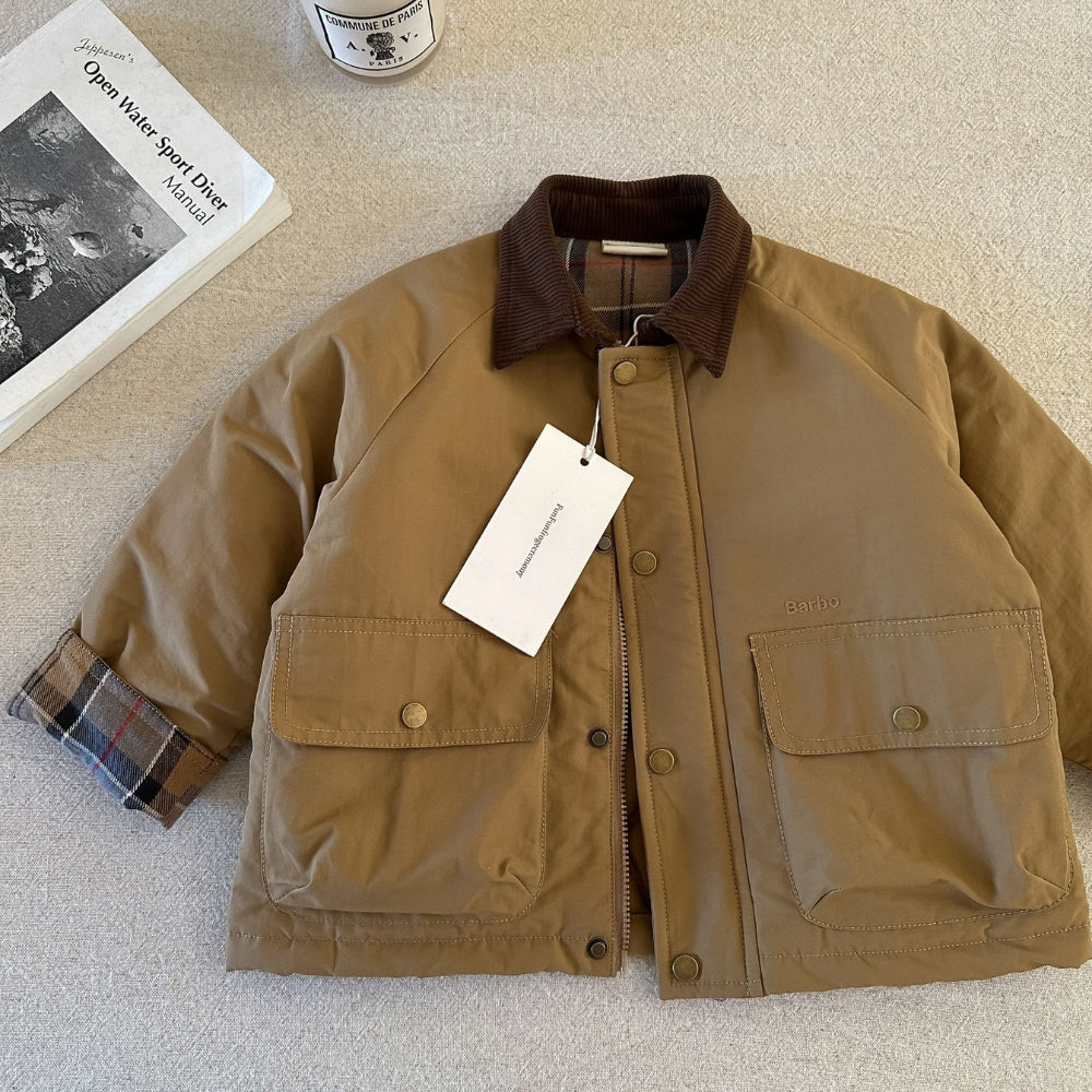 Vintage Corduroy-Collar Padded Jacket - Beekee
