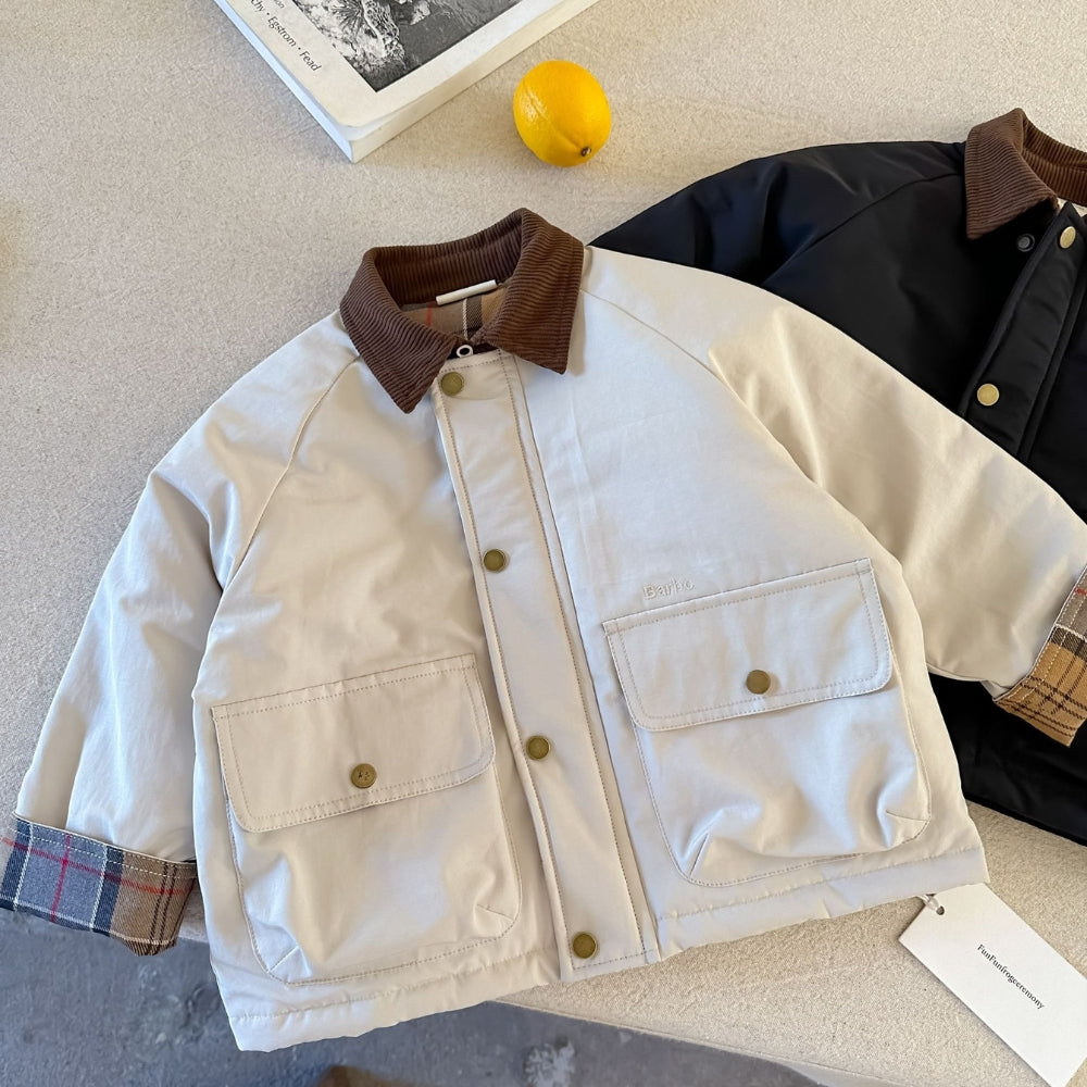 Vintage Corduroy-Collar Padded Jacket - Beekee