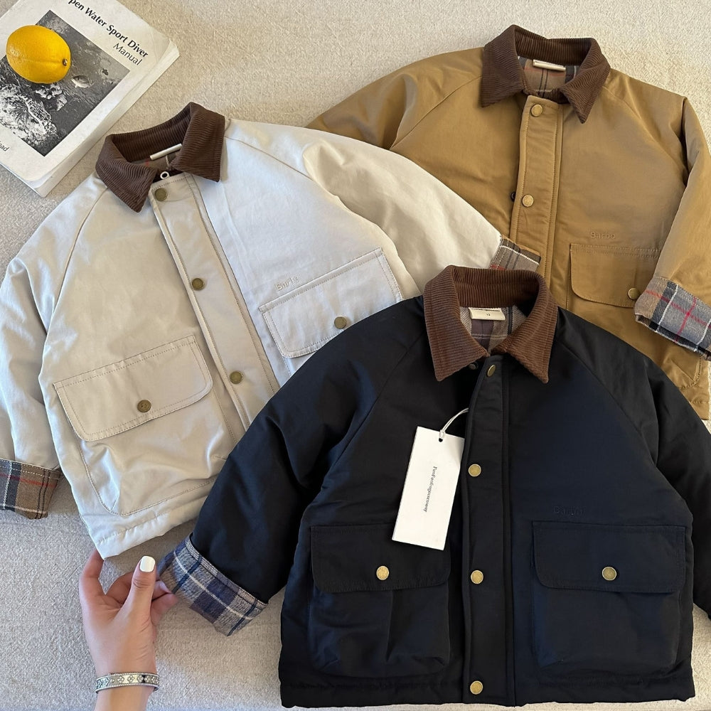 Vintage Corduroy-Collar Padded Jacket - Beekee