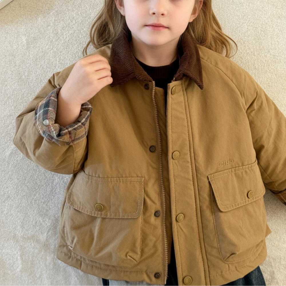 Vintage Corduroy-Collar Padded Jacket - Beekee