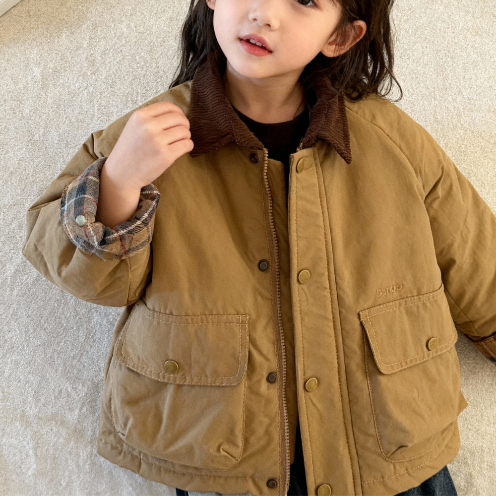 Vintage Corduroy-Collar Padded Jacket - Beekee